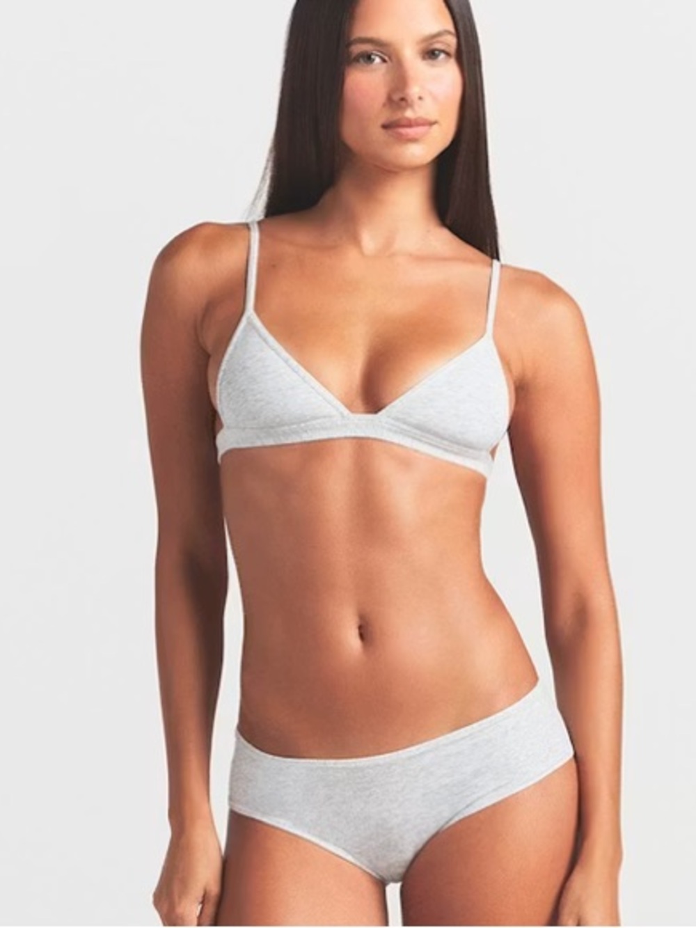 NWOT Skims Cotton Jersey Triangle Bralette Light Heather Grey Size M Medium